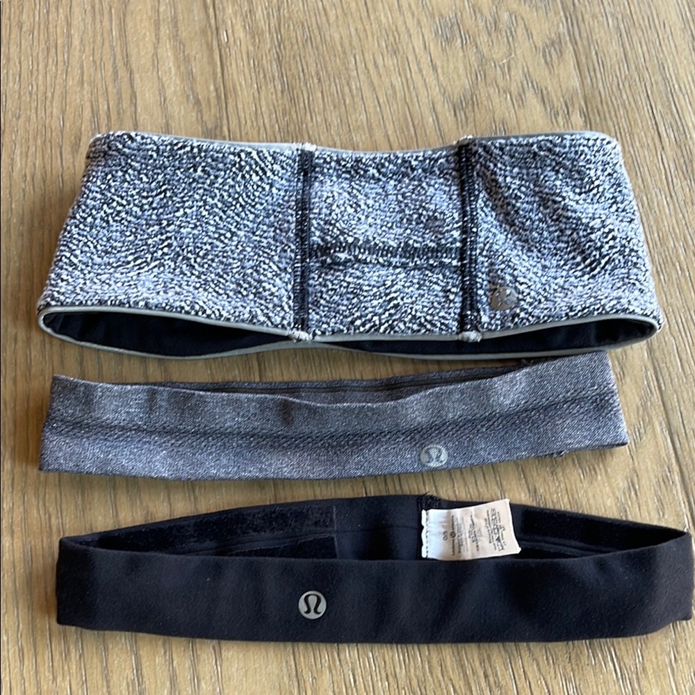 lululemon athletica Gray and Black Headbands